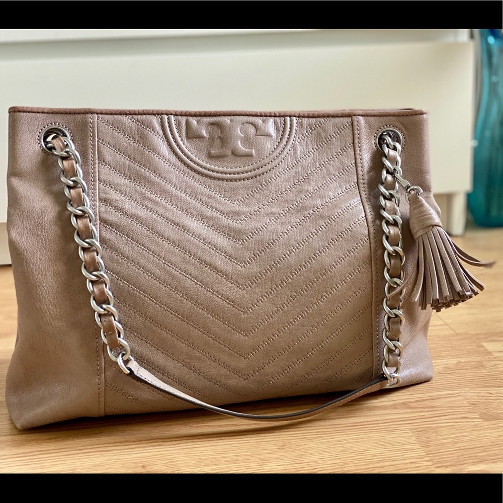 Tory Burch Fleming Distressed Leather Tote